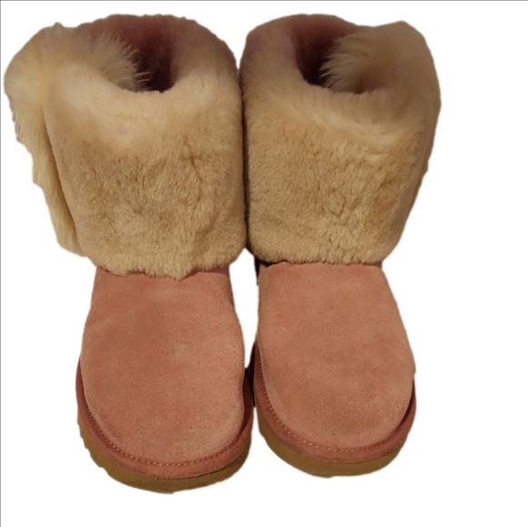 UGG Classic Mini Wisp Women's Pink Shearling Boots Size 9 - Picture 2 of 13